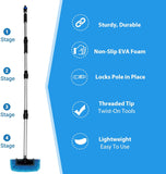 Ultimate RV/Truck Wash Brush Kit – 68" Adjustable Aluminum Pole with Flow-Thru Hose Attachment, Soft Bristles w. Replaceable Chenille Mop Squeegee, Reinforced Connectors – Safe for Car/Truck/RV/SUV - Nuvending.com
