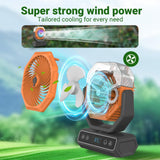 Personal Misting Fan Portable - Long Runtime Camping Fan with 360mL Water Tank, RGB Color Changing Lights, USB Charger Output & Hanging Hook | Indoor Outdoor Cooling for Patio, Tent, Garden, Bedroom