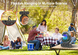 Personal Misting Fan Portable - Long Runtime Camping Fan with 360mL Water Tank, RGB Color Changing Lights, USB Charger Output & Hanging Hook | Indoor Outdoor Cooling for Patio, Tent, Garden, Bedroom