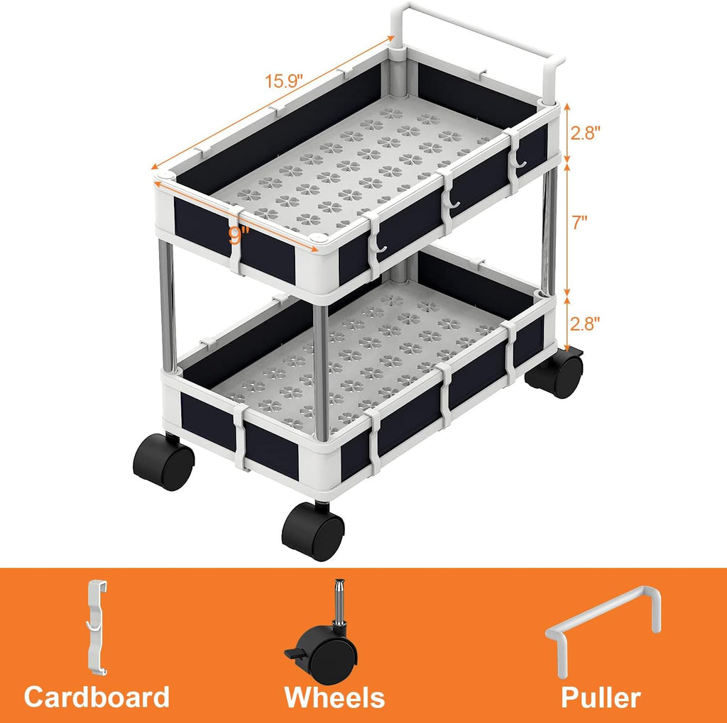 Under Organizer with Locking Casters & Handle, 2 Tier Stackabl