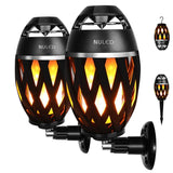 Outdoor Bluetooth Speakers with Light,LED Flame Speakers Tiki Torch Atmosphere Lamp,Waterproof/TWS Stereo Sound/15H Playtime Wireless for Camping/Patio/Yard Decor,Hooks/Wall Mounts/Stakes - Pair