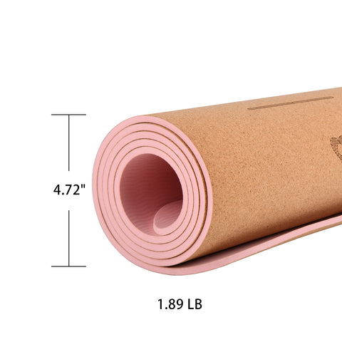 Numat Cork Yoga Mat 6mm Thick 72 x 24 in, Sweatproof NonSlip Eco