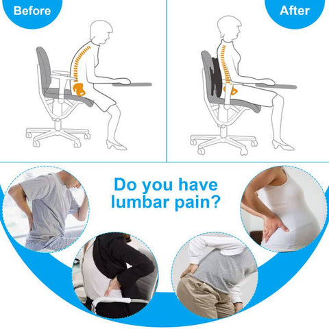 Lumbar Back Support with Nylon Straps for Secure sitting with Leaf designed  backing for Comfort –