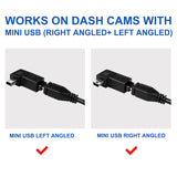 15ft Micro USB & Mini USB Dash Cam &Type-C Hardwire Kit w. Mini(ACS)/LP Mini(ACN)/ATO(ATC or ACU)/Micro2(ACZ) Fuse, Micro to Mini/USB-C Port Adapters & 11.9V Real Battery Drain Protection