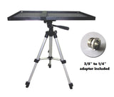 Projector Tray Flat Panel Support with 3/8" Hole and 1/4" Adapter for Tripod