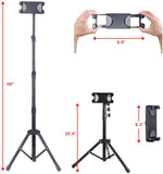 Tripod Floor Stand for iPad Pro/iPhone/Projector/DSLR NUPod Aluminum Lightweight Max Height 68" w. 360° Ball Head & Cellphone Holder & Remote for Phones, iPad Pro, Suface Pro, NUStand etc.