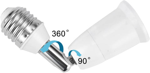 360° Rotating E27 Light Socket Adapter – Converts Plug Outlet To Light Bulb Socket