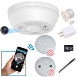Dummy Smoke Detector 32Gb Included WiFi Motion Detection Hidden Surveillance Camera Night Vision w. 180 Days Standby Battery & Magnetic Pads Recessed Light Trim Installation Tool